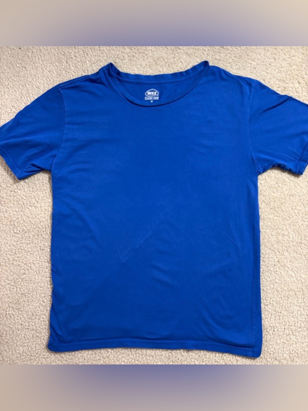 Blue Crew Neck T-Shirt Men’s Medium Basic Casual Short Sleeve Tee